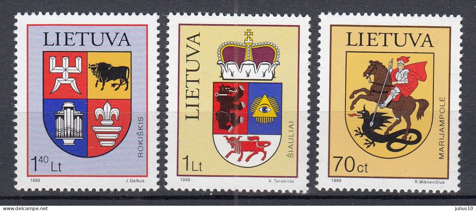 LITHUANIA 1999 Coat Of Arms MNH(**) Mi 709-711 #Lt1079 - Lituanie