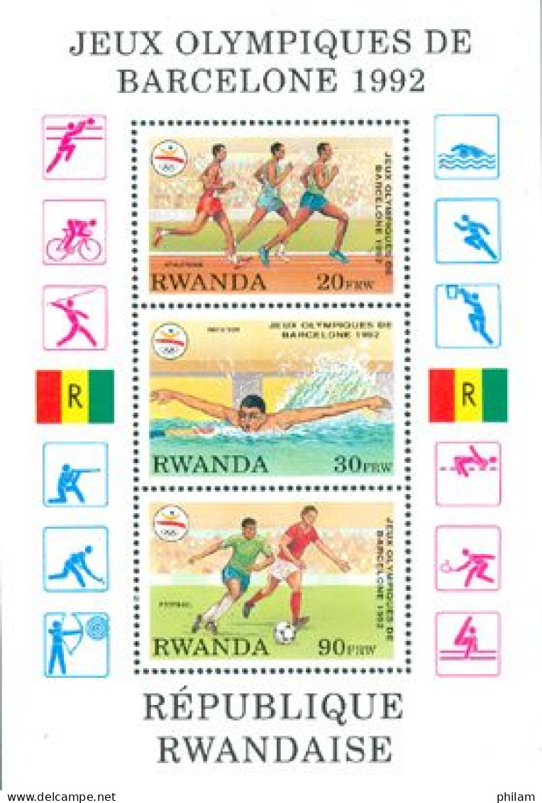 RWANDA 1993 - Jeux Olympiques De Barcelone 92 - BF - Unused Stamps