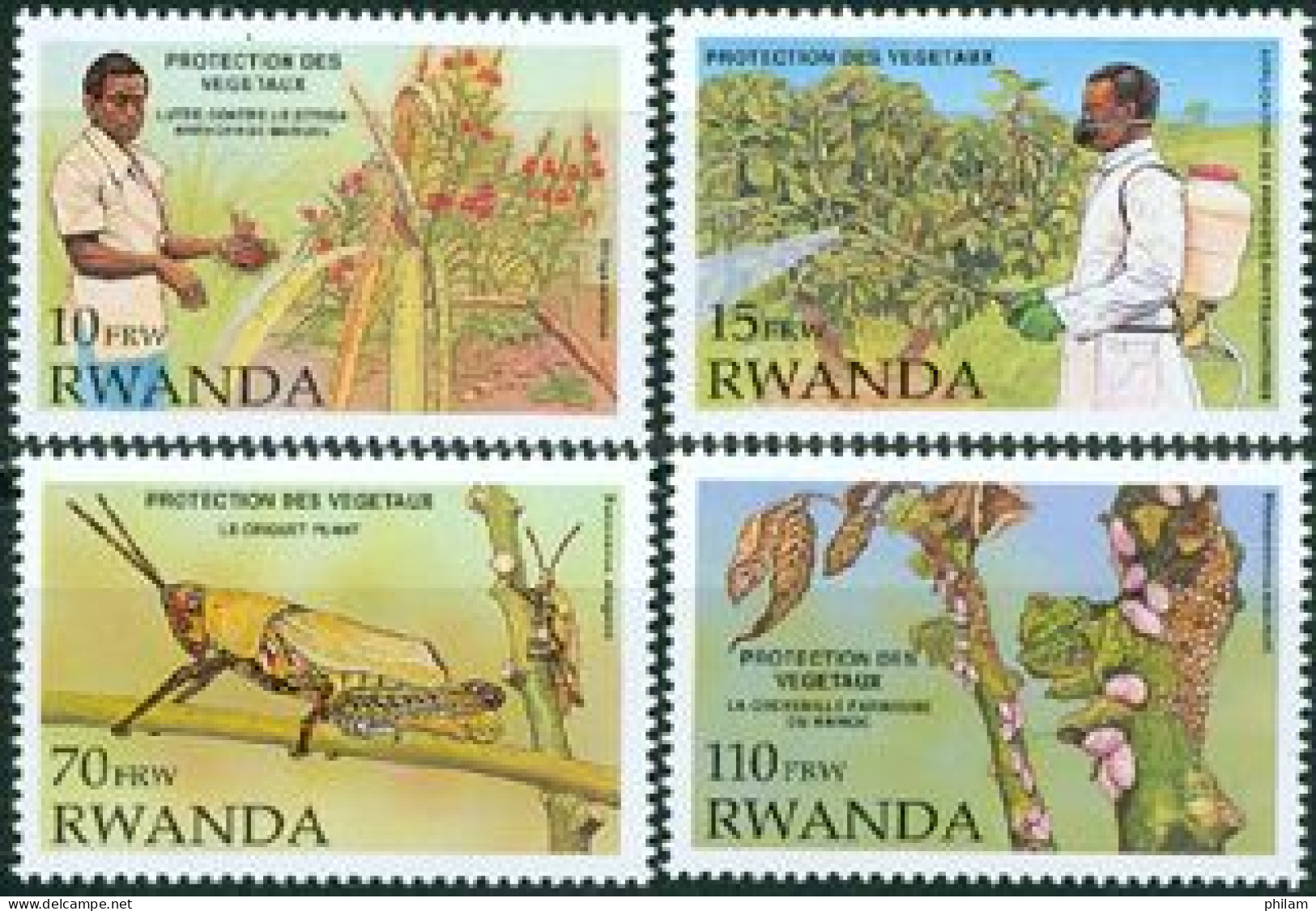 RWANDA 1993 - Protection De Végéraux - 4 V. - Unused Stamps