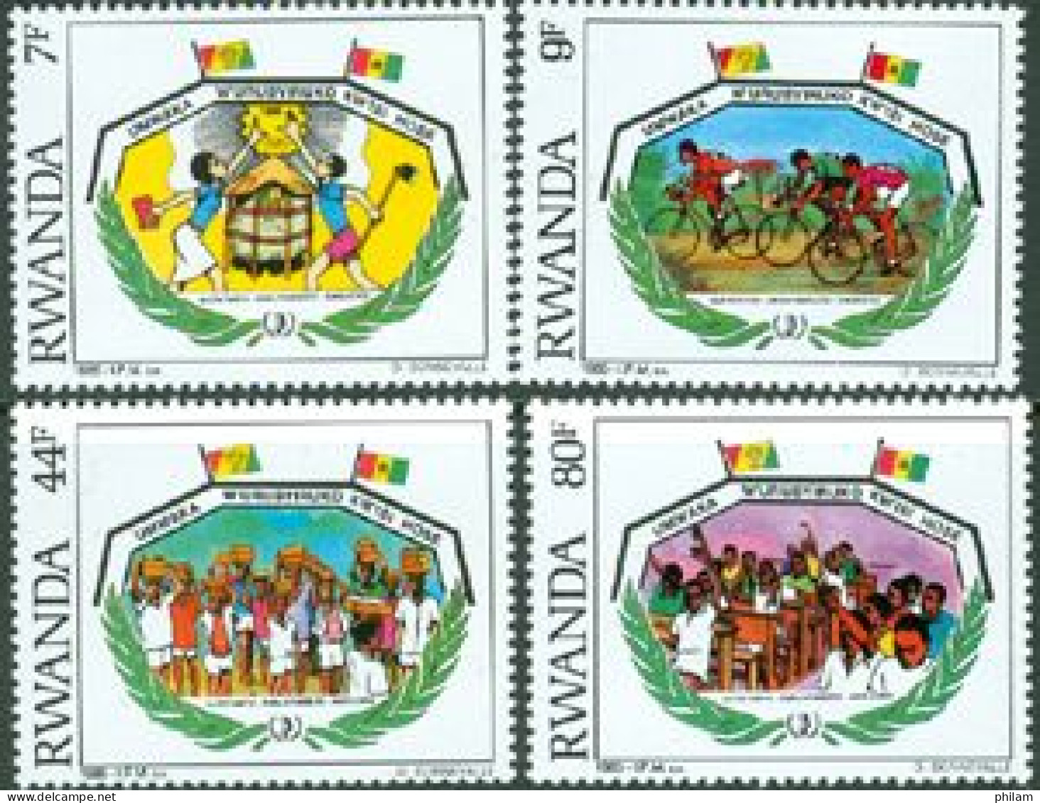 RWANDA 1985 - Année Internationale  De La Jeunesse -  4 V. - Nuevos