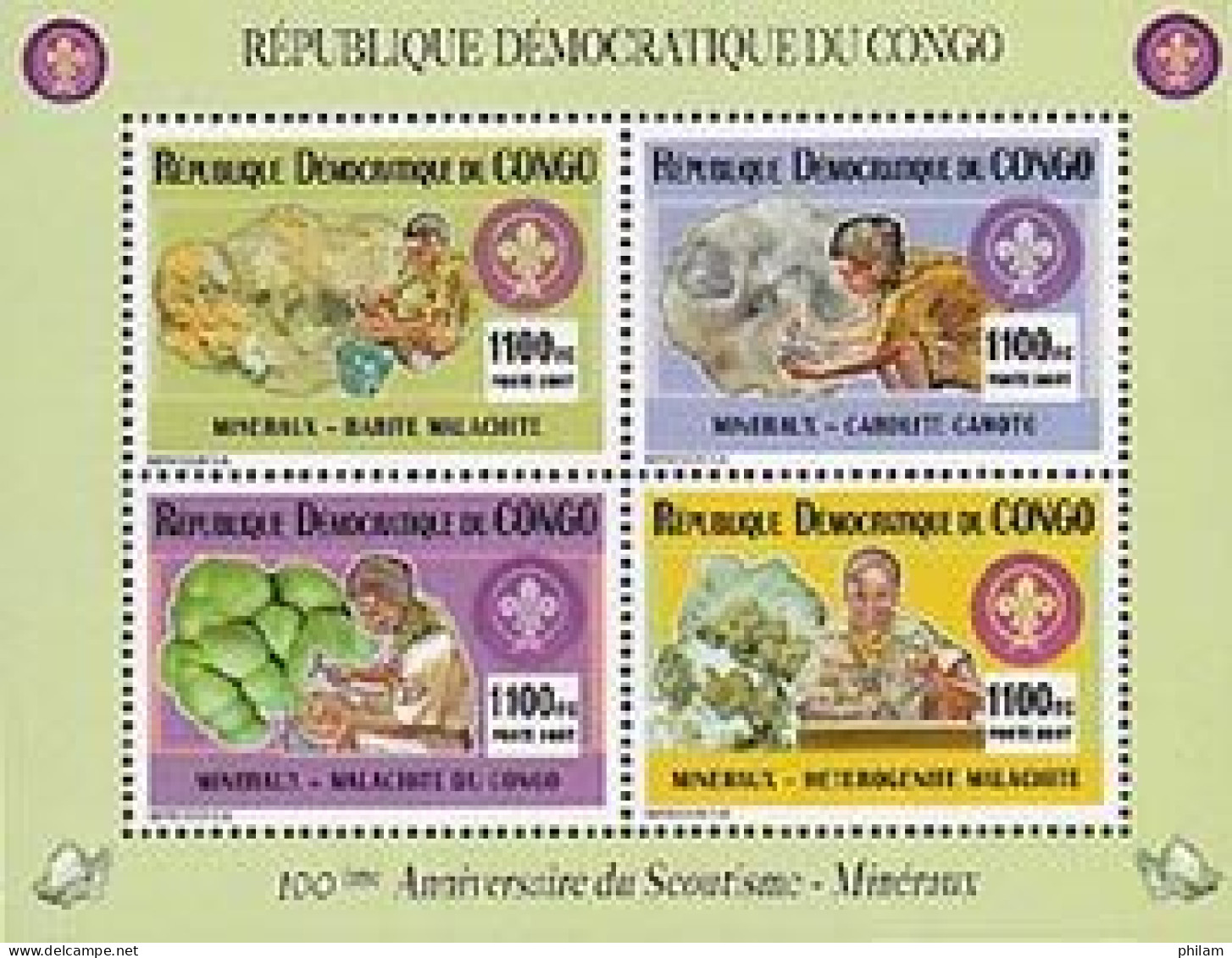 CONGO KINSHASA 2007 -  Scouts Et Minéraux - BF Collectif - Unused Stamps