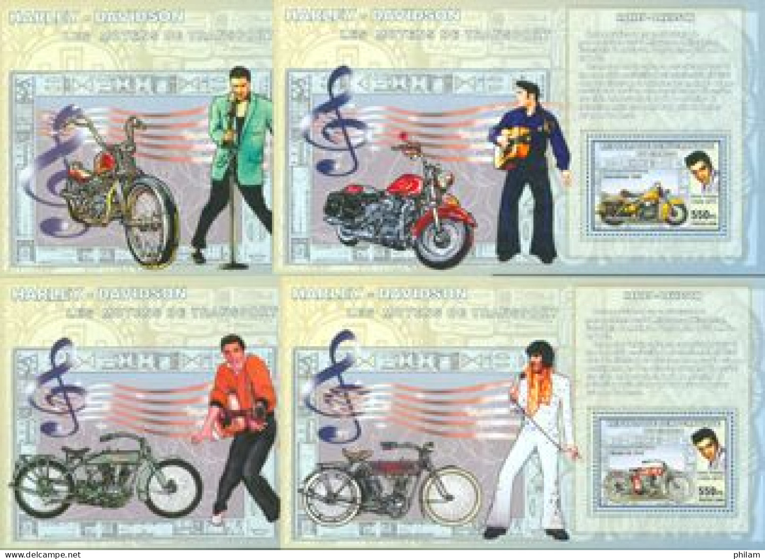 CONGO KINSHASA 2006 - Harley Davidson Et Elvis Presley - 4 BF - Nuovi