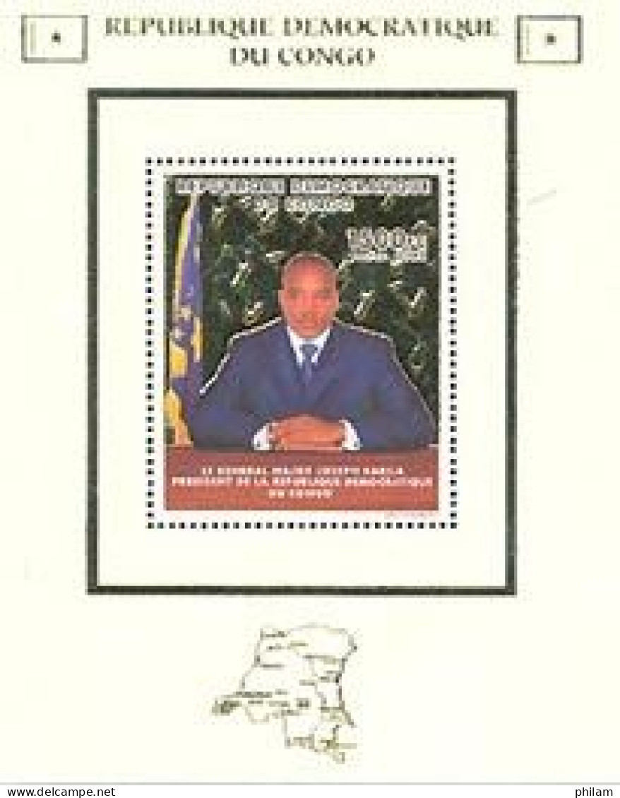 CONGO KINSHASA 2002 - Hommage à Joseph Kabila - BF OR Luxe - Dentelé - Neufs