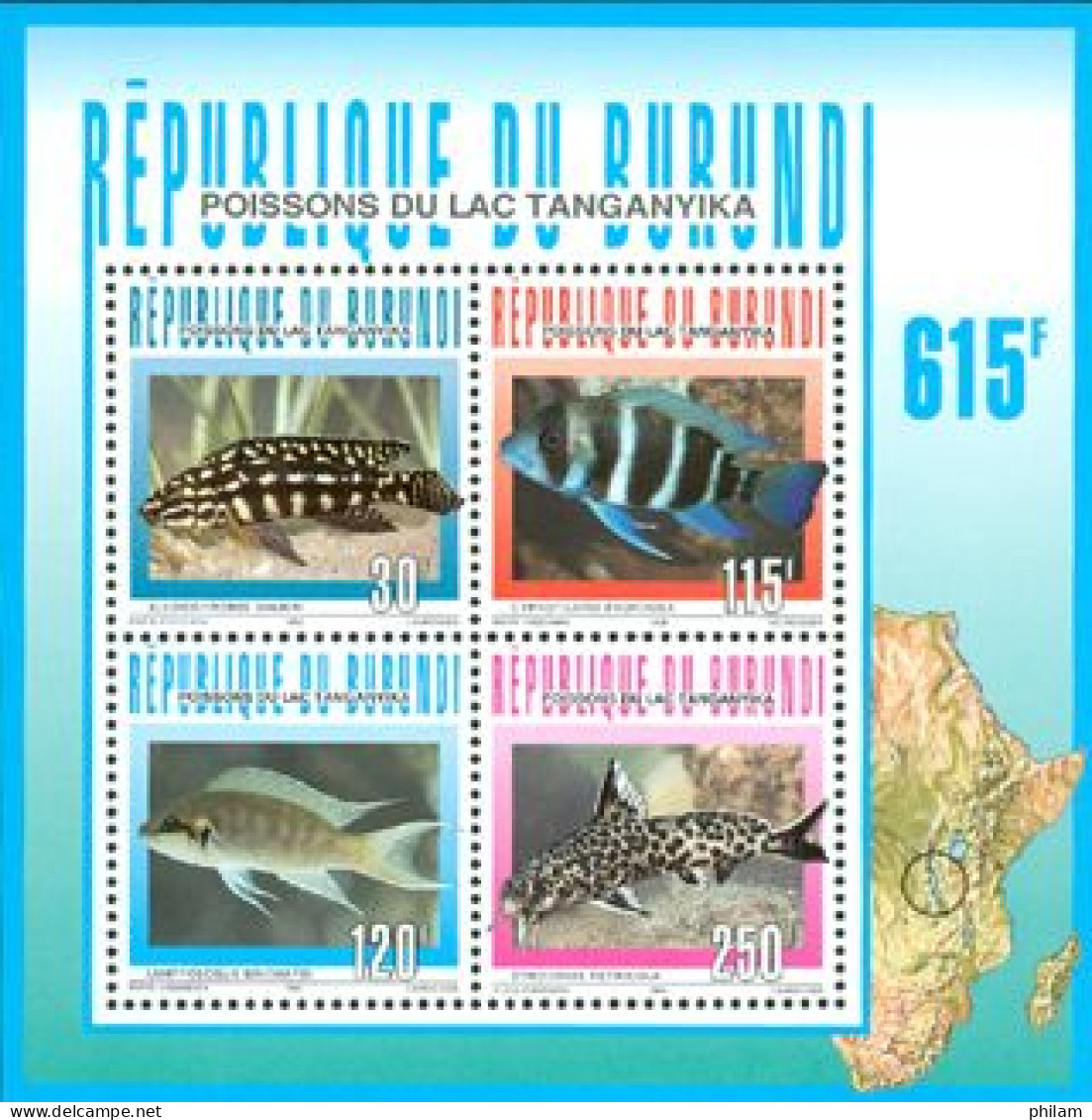 BURUNDI 1996 - Poissons Du Lac Tanganyika - Bloc - Unused Stamps