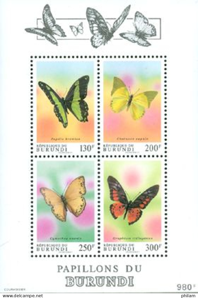 BURUNDI 1993 - Papillons Du Burundi - BF - Unused Stamps