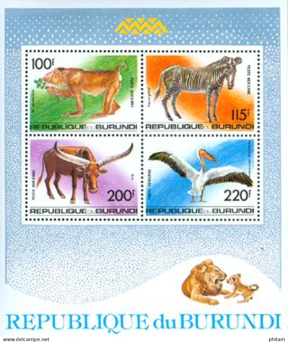BURUNDI 1992 - Faune Locale - BF Dentelé - Unused Stamps