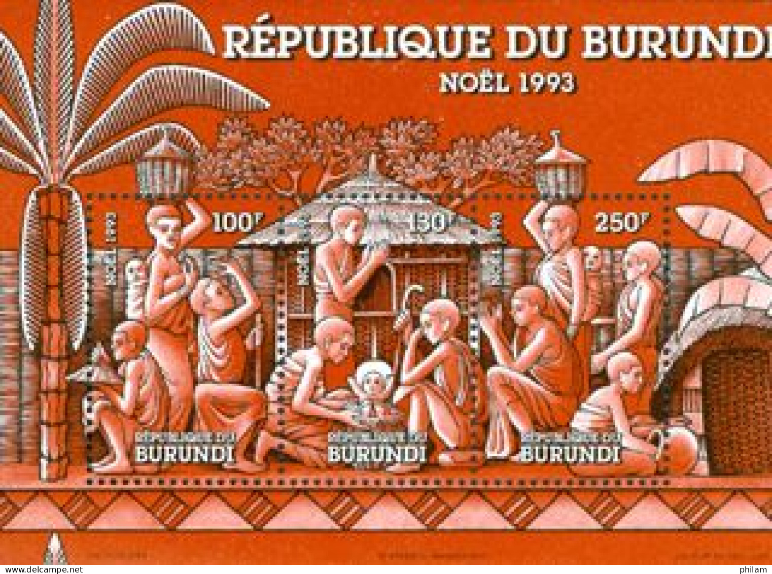 BURUNDI 1993 - Noël - Scènes Locales - BF - Unused Stamps