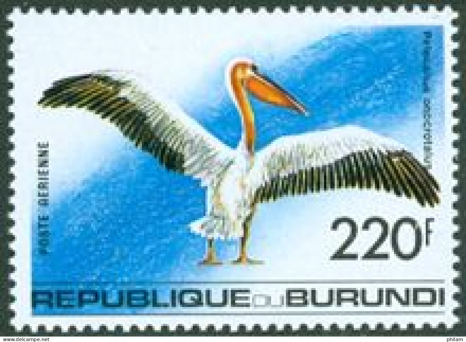 BURUNDI 1992 - Grand Pélican  - 1 V. - Pelicans