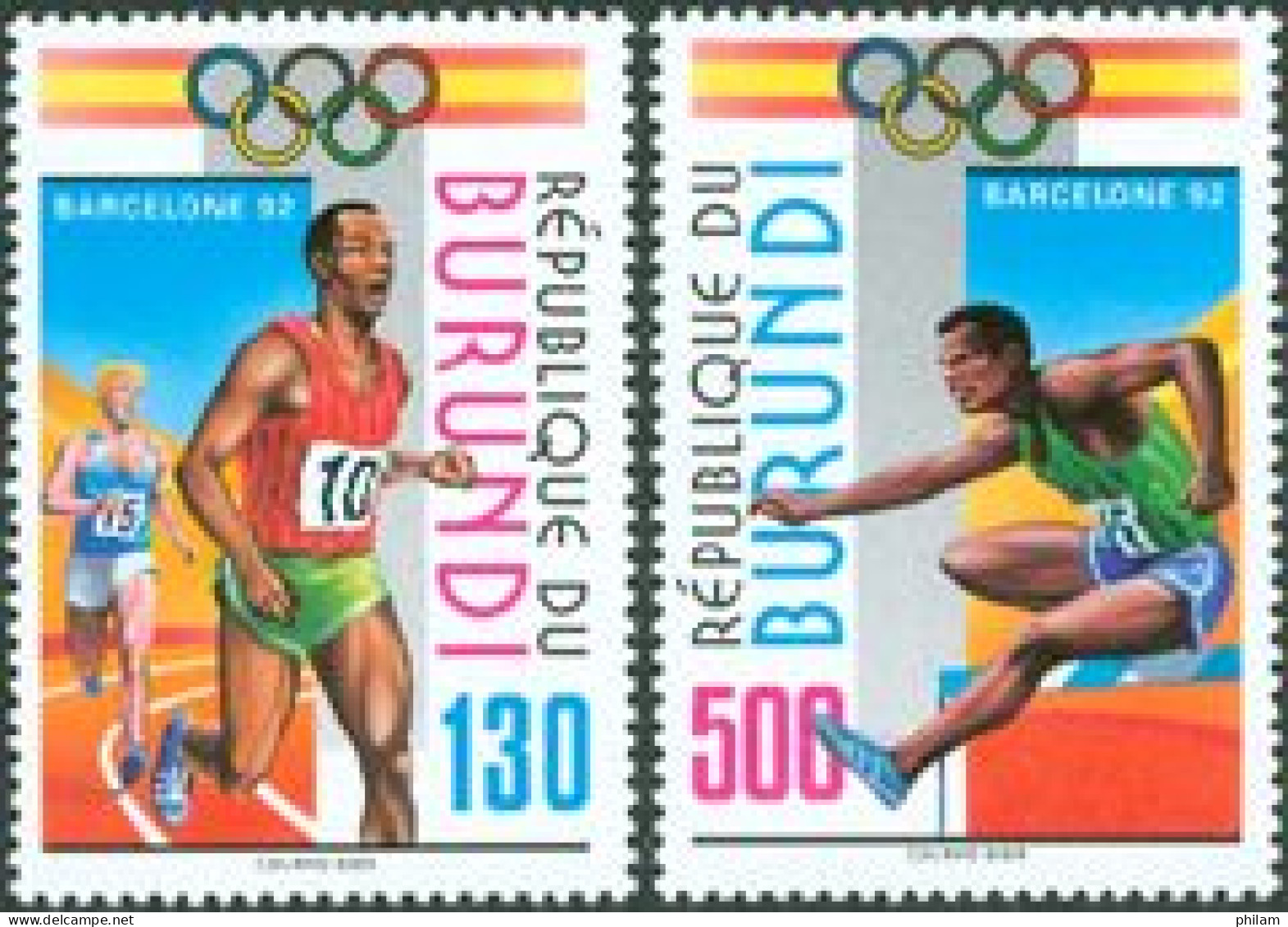BURUNDI 1992 - J.O. Barcelona - 2 V. - Unused Stamps