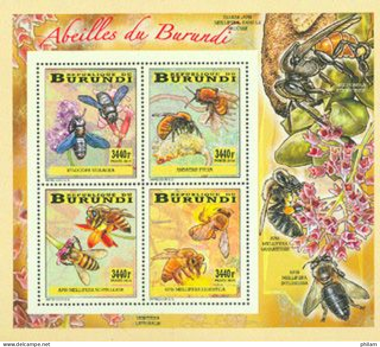 BURUNDI 2014 - Abeilles -  1 Bloc Collectif - Unused Stamps