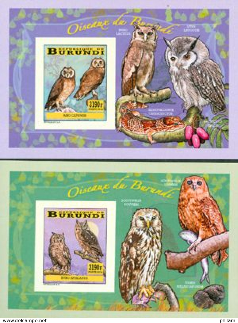 Burundi 2014 - Les Oiseaux Du Burundi - Chouettes Et Hiboux - 4 Blocs De Luxe Non Perforés - Owls