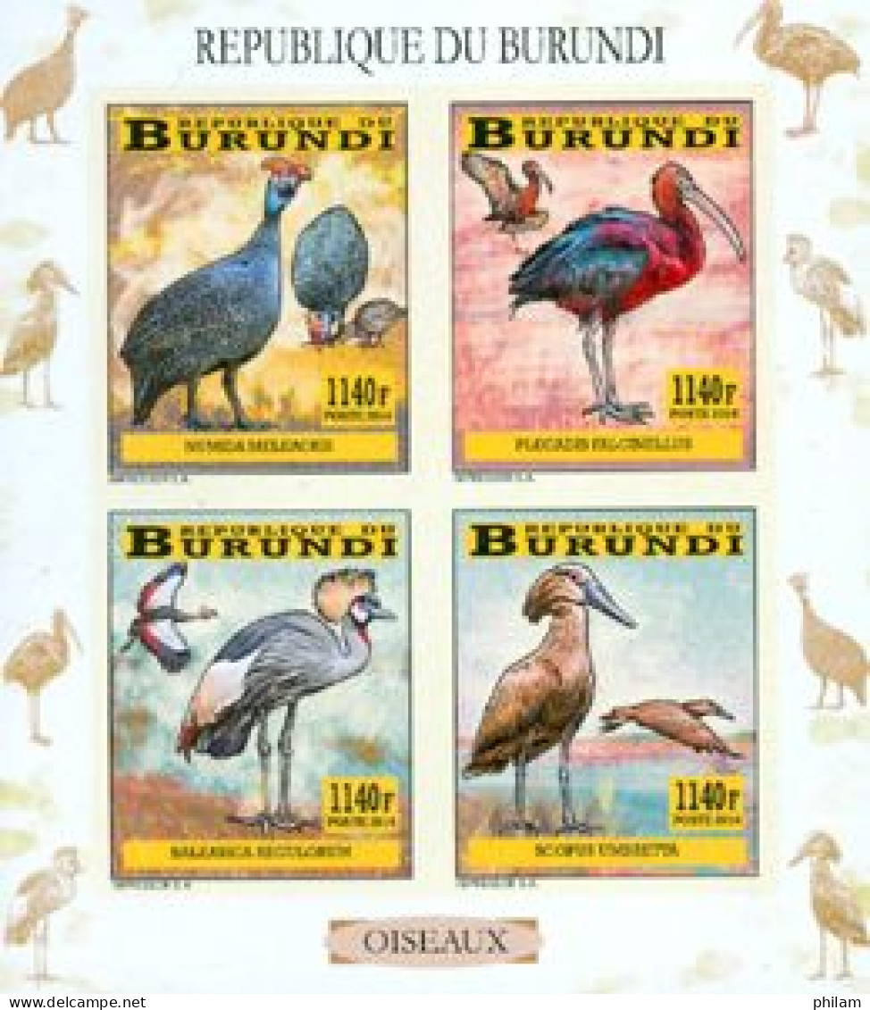 Burundi 2014 - Les Oiseaux Du Burundi - Echassiers - Feuillet ND - Neufs