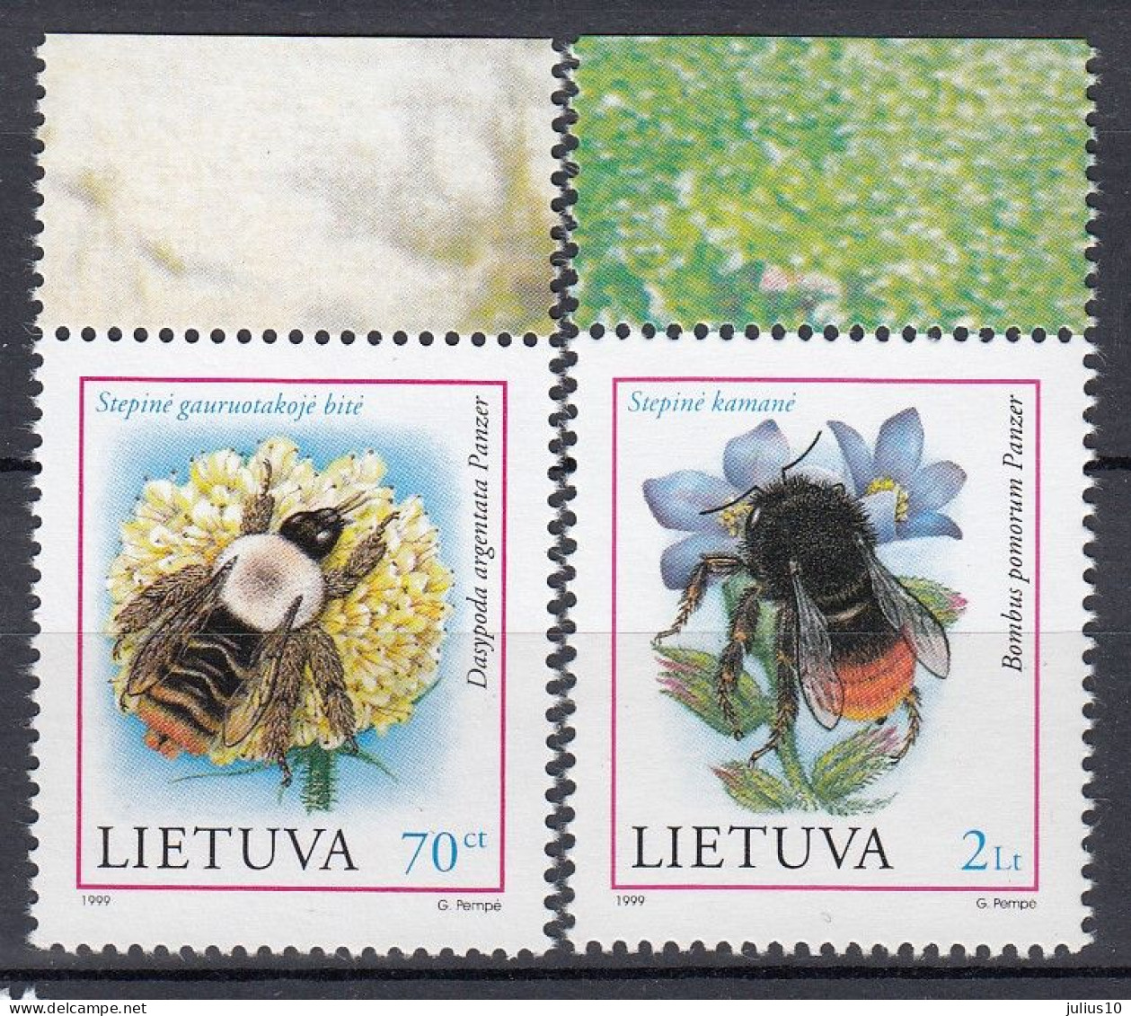 LITHUANIA 1999 Fauna Insects Bees MNH(**) Mi 698-699 #Lt1083 - Litouwen