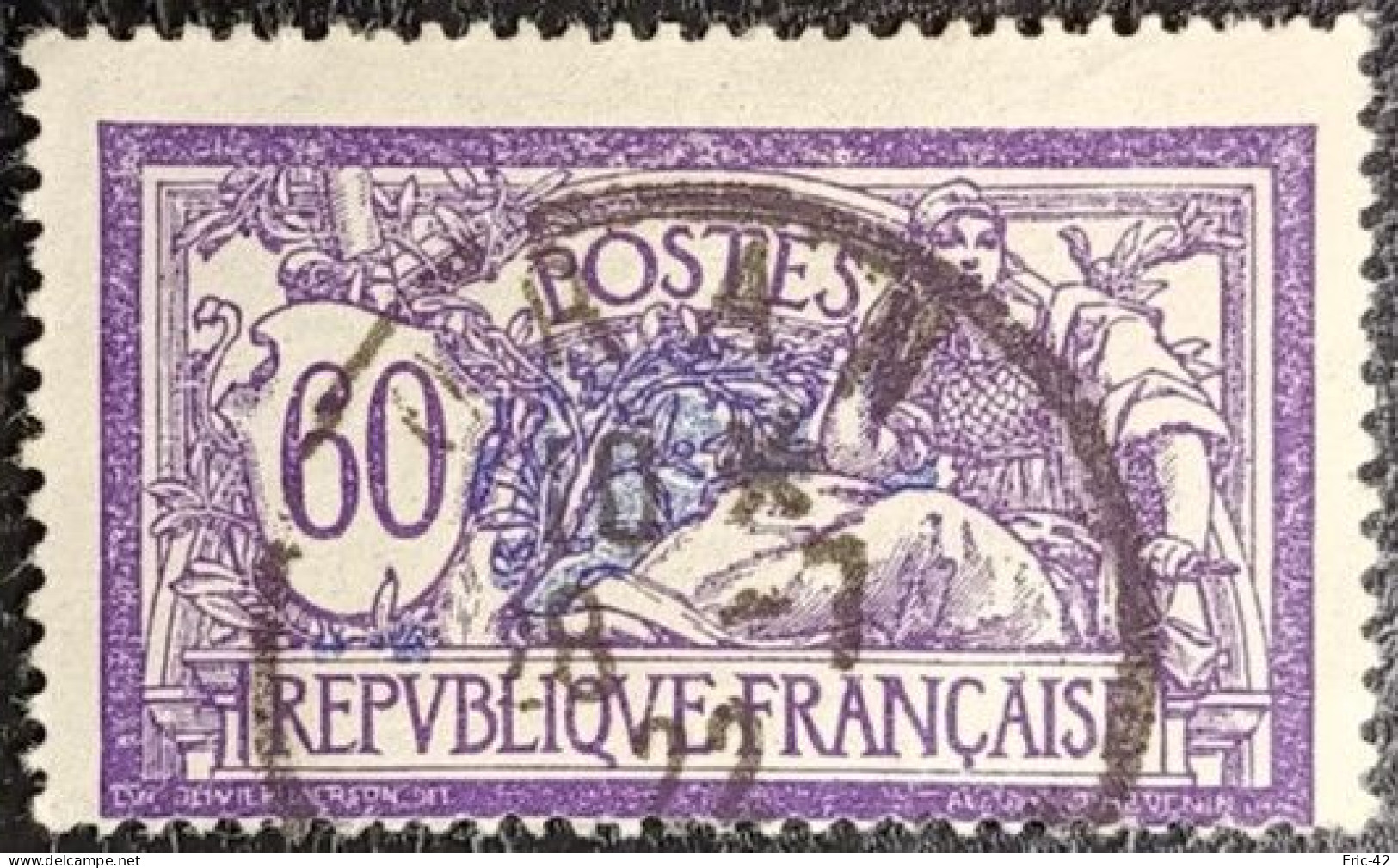 N°144 MERSON 60c Violet Et Bleu. Cachet Du 28 Juillet 1922 à Oran (Algérie) - 1900-27 Merson
