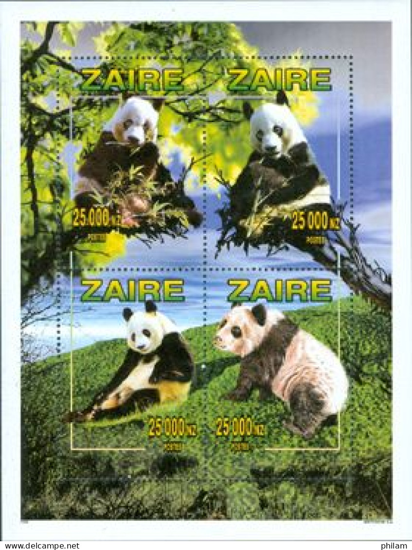 ZAIRE 1996 - Le Panda Géant - Bloc - Osos