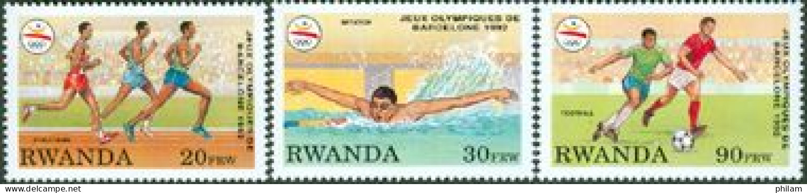 RWANDA 1993 - Jeux Olympiques De Barcelone 92 - 3 V. - Athlétisme