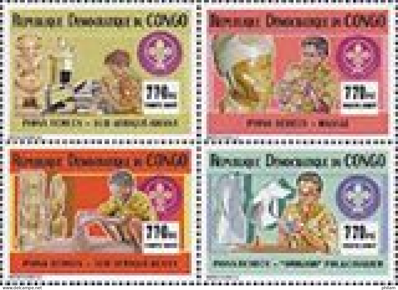 CONGO KINSHASA 2007 -  Scouts Et échecs Africains - 4 V. - Echecs