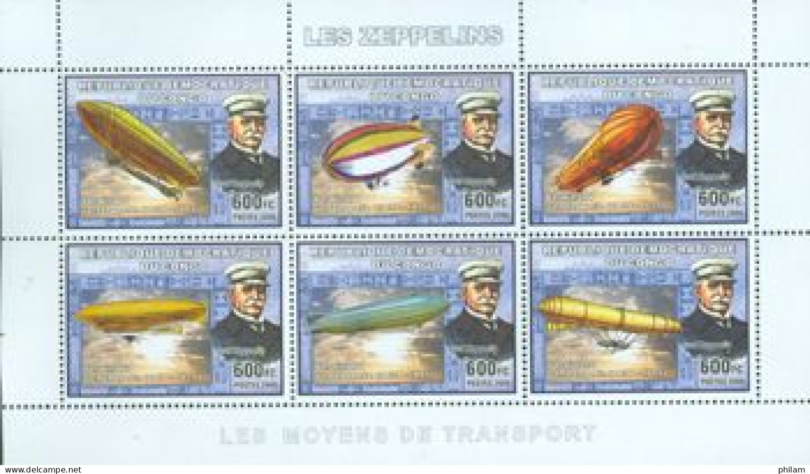 CONGO KINSHASA 2006 - Les Zeppelins - 6 V. - Zeppelines