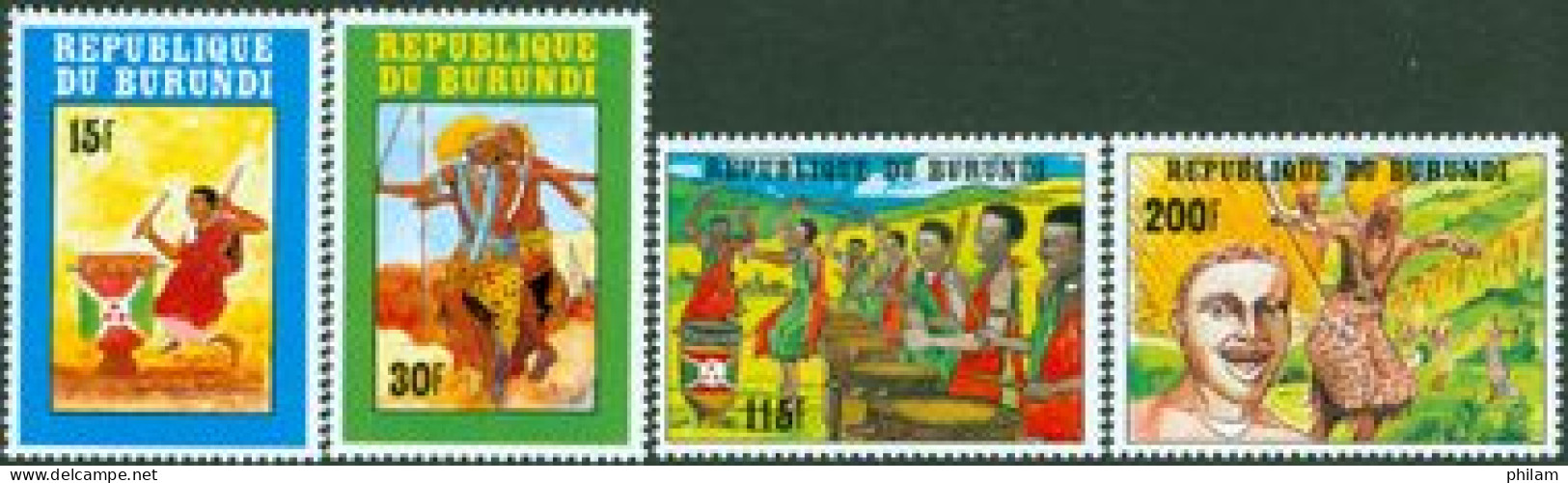 BURUNDI  1992 - Danses Traditionnelles - 4 V. - Danse