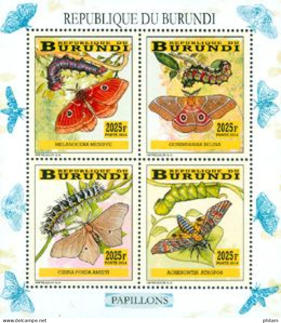 BURUNDI 2014 -  Chenilles Et Papillons - I - 4 Timbres 2025 BIF - Vlinders