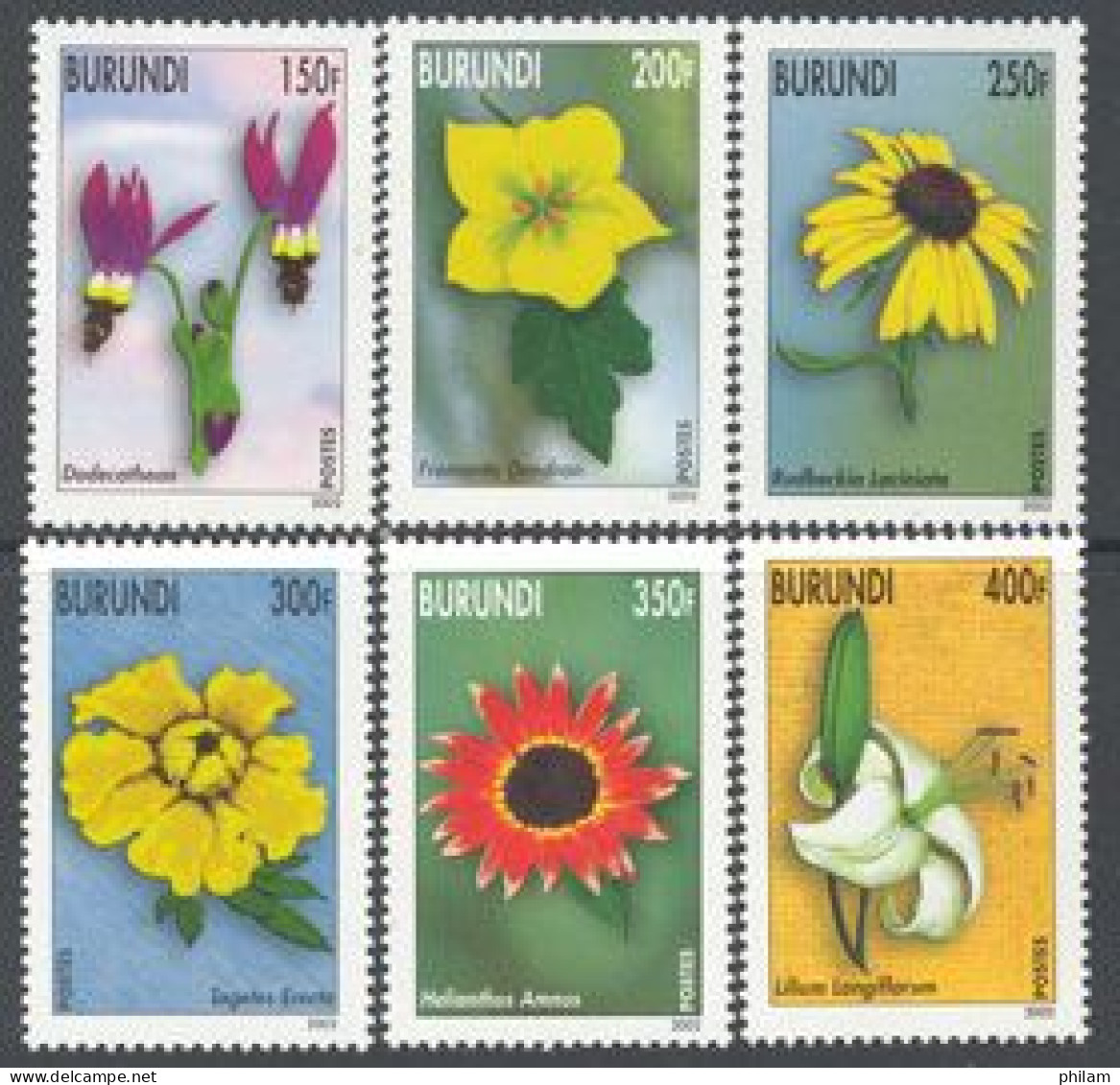 BURUNDI 2002 - Fleurs 6 V. - Other & Unclassified