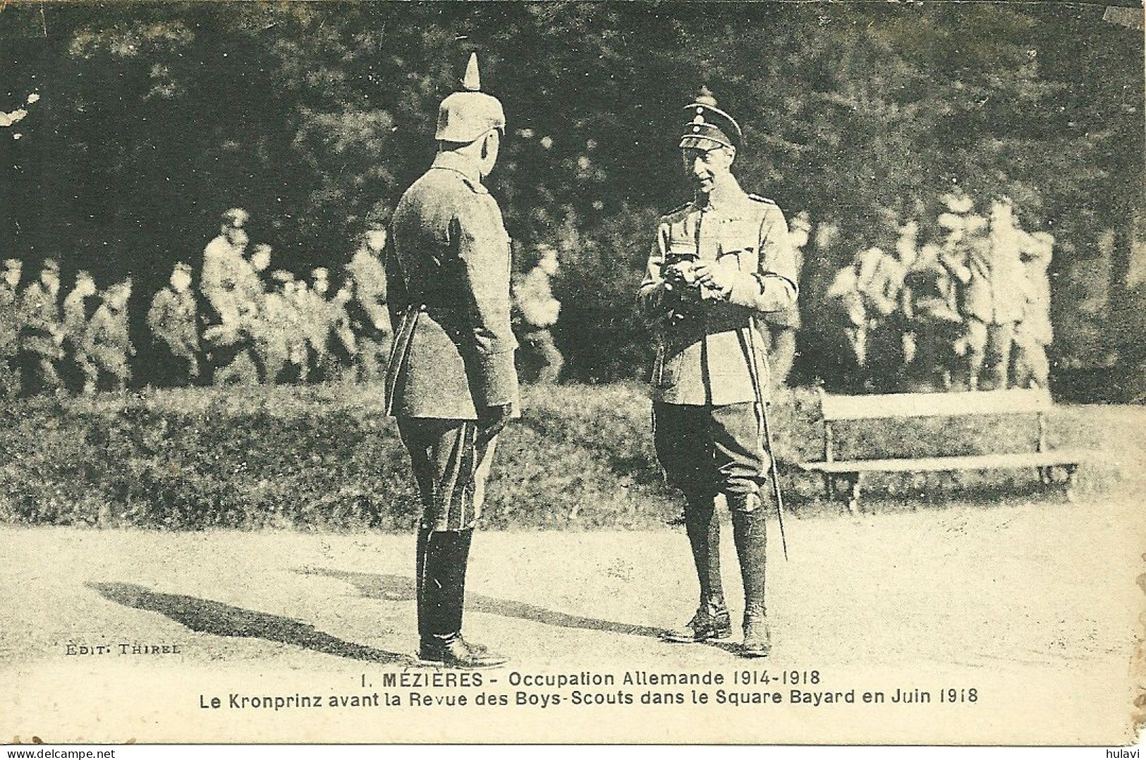 08  MEZIERES - OCCUPATION 14-18 - LE KRONPRINZ AVANT LA REVUE DES BOYS SCOUTS DANS ..... (ref 9386) - Altri & Non Classificati