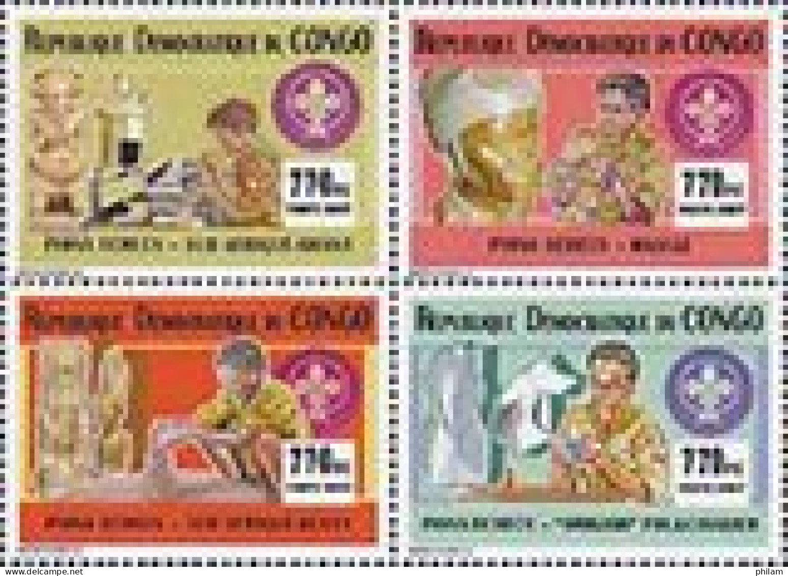 CONGO KINSHASA 2007 -  Scouts Et échecs Africains - 4 V. - Neufs