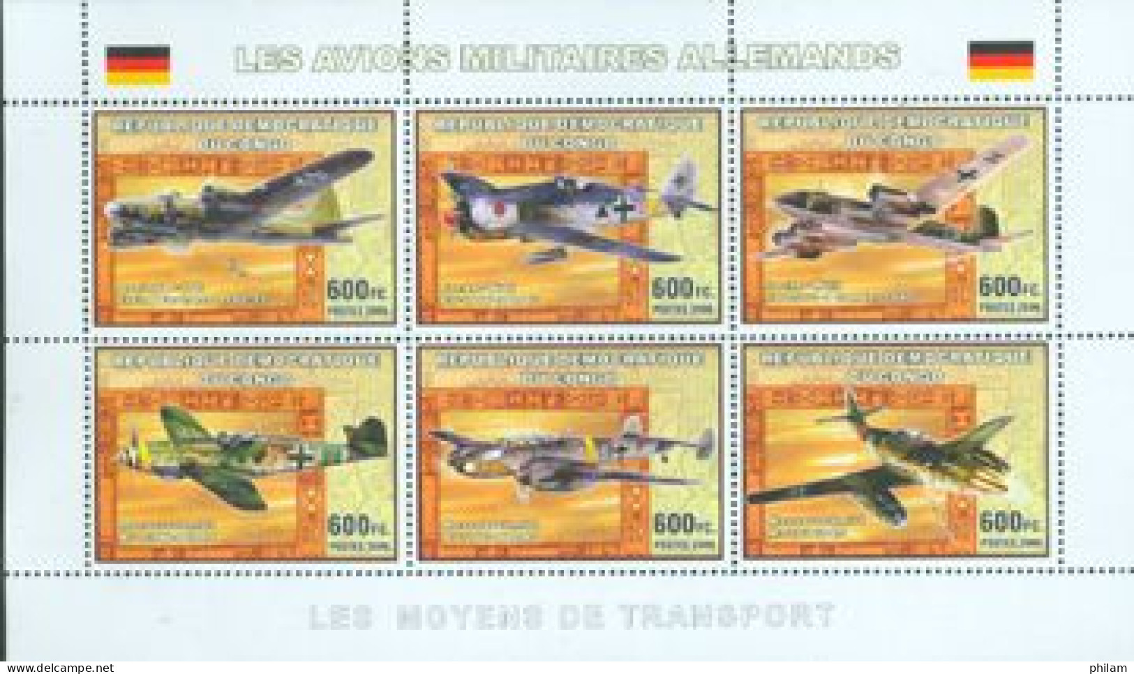 CONGO KINSHASA 2006 - Aviation Militaire Allemande - 6 V. - Aerei