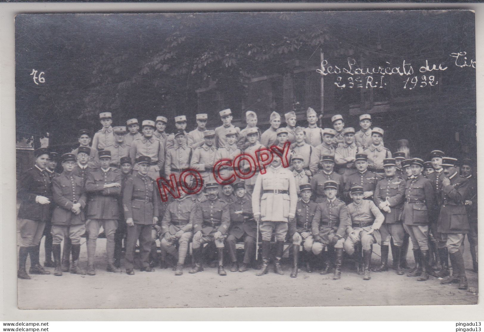 Fixe Carte Photo Militaria 23 E RI Régiment Infanterie Haguenau 1931-1932 Les Lauréats Du Tir - Regimente