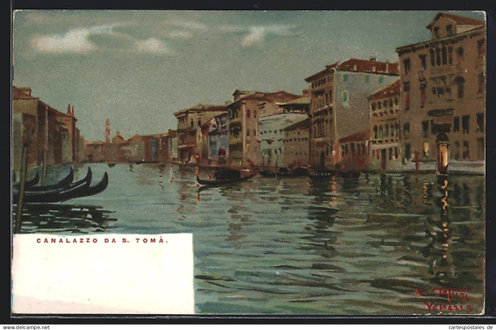 Lithographie Venezia, Canalazzo Da S. Toma  - Venetië (Venice)
