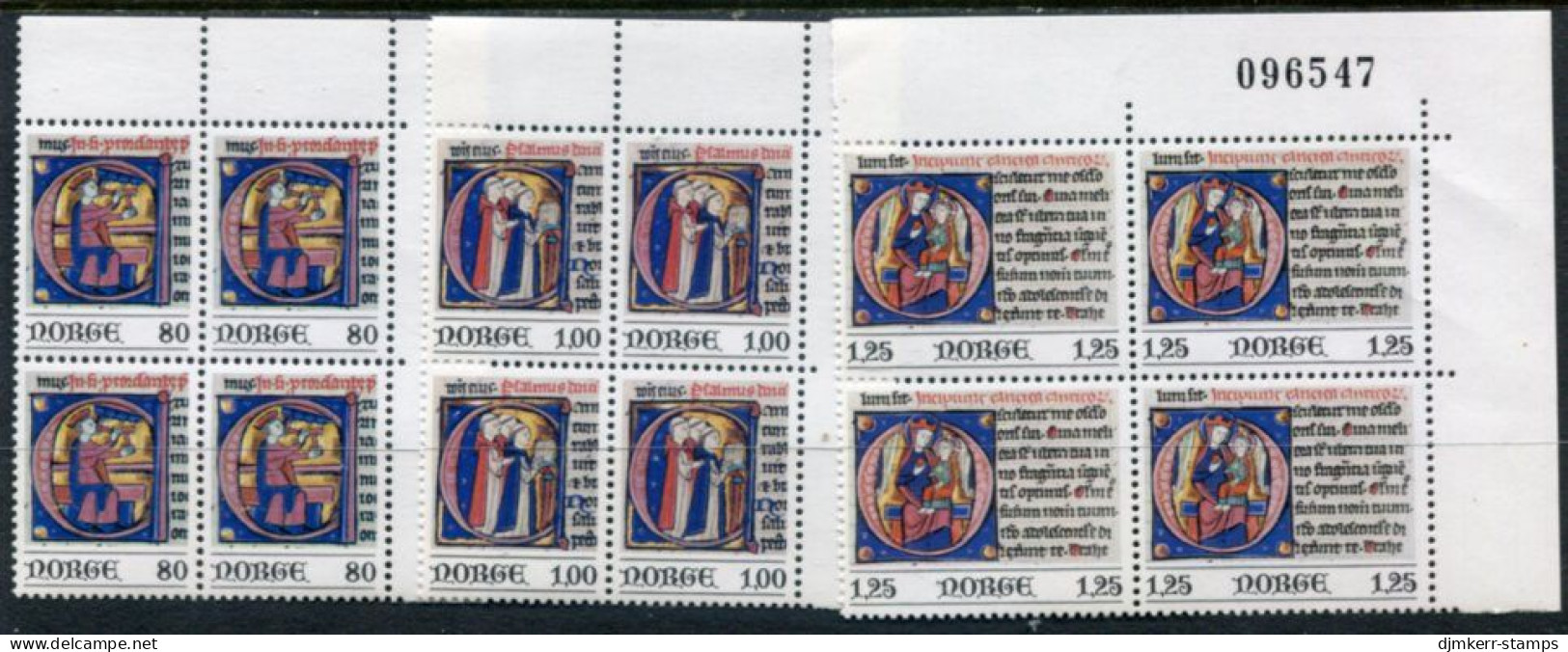 NORWAY 1977 Christmas Blocks Of 4 MNH / **.  Michel 755-57 - Unused Stamps