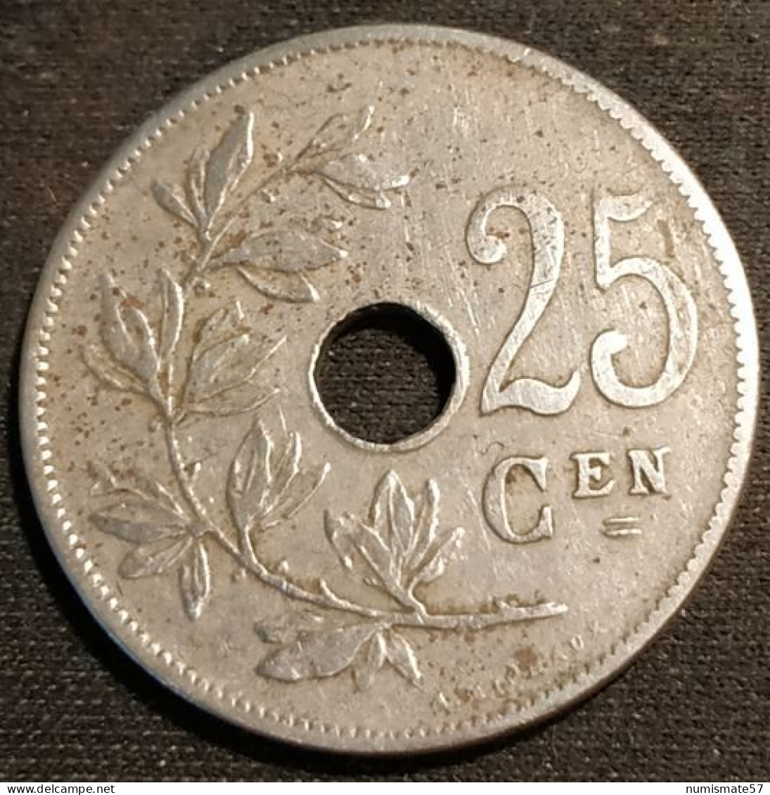 BELGIQUE - 25 CENTIMES 1908 - Légende NL - Léopold II - Type Michaux - KM 63 - 25 Cent