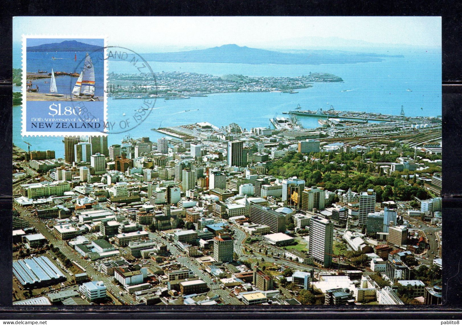 NEW ZEALAND NUOVA ZELANDA 1990 EARLY SETTLEMENT MT. VICTORIA WELLINGTON 150th ANNIVERSARY 1.50$ MAXI MAXIMUM CARD CARTE - FDC