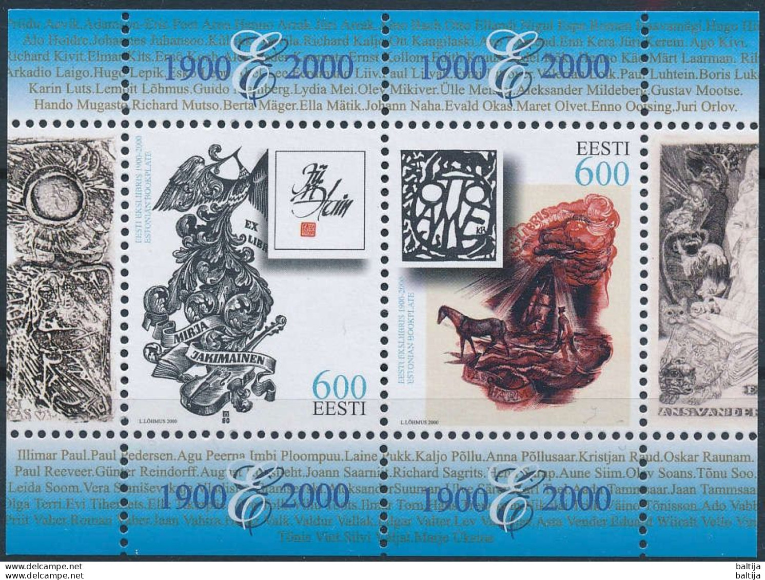 Mi Block 14 MNH ** / Estonian Exlibris 100th Anniversary - Estonie