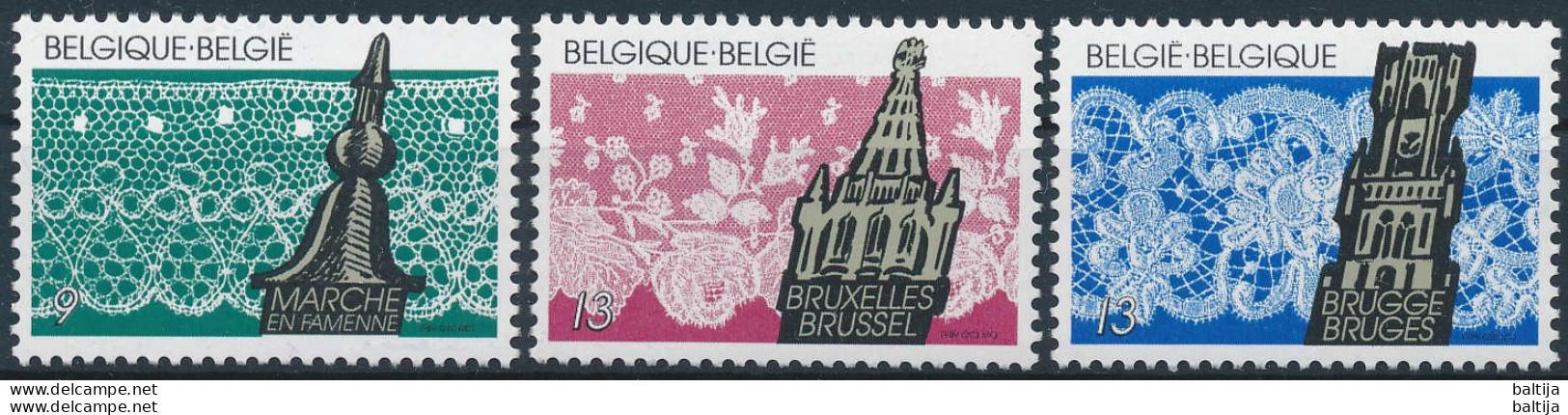 Mi 2367-2369 MNH ** / Bobbin Lace And Architectural Landmarks Of Belgium, Textile, Fashion - Neufs