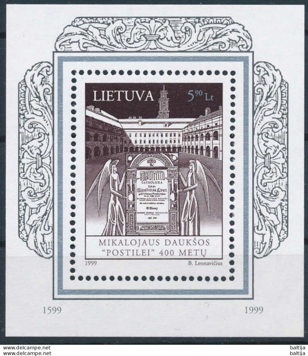 Mi Block 15 ** MNH / 1st Book Published In Lithuania 400th Anniversary, Publishing - Litauen