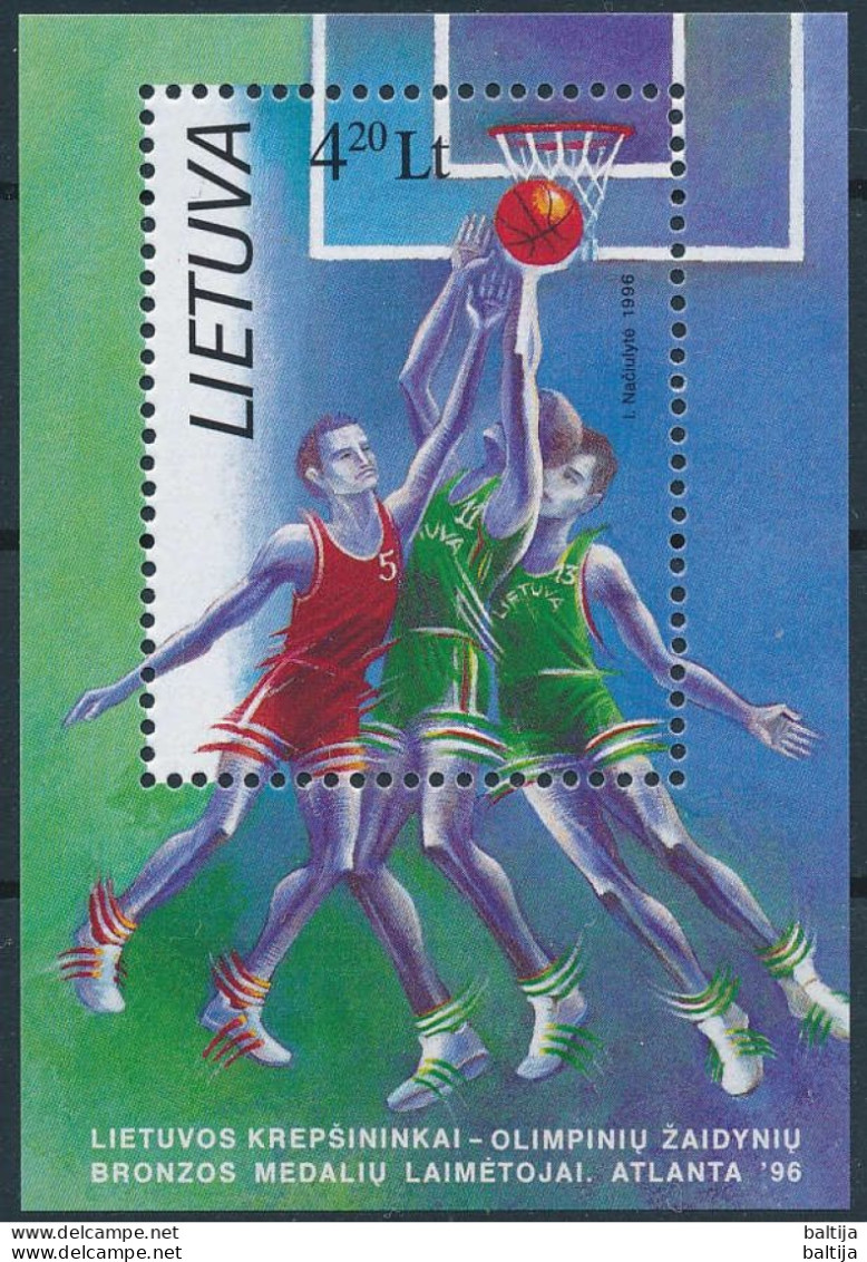 Mi Block 8 ** MNH / Summer Olympics, Bronze Winner, Basketball, Atlanta 1996 - Lithuania