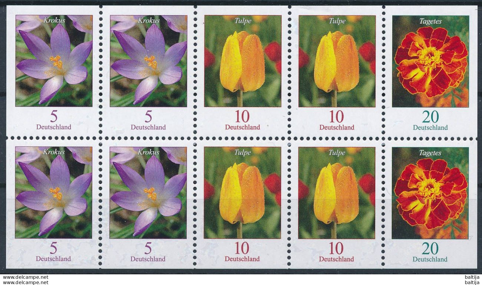 Mi 2471, 2480 & 2484 MNH **  Zd-Kleinbogen, Se-tenant Small Sheet / Flowers, Crocus, Tulip, Marigold - Neufs