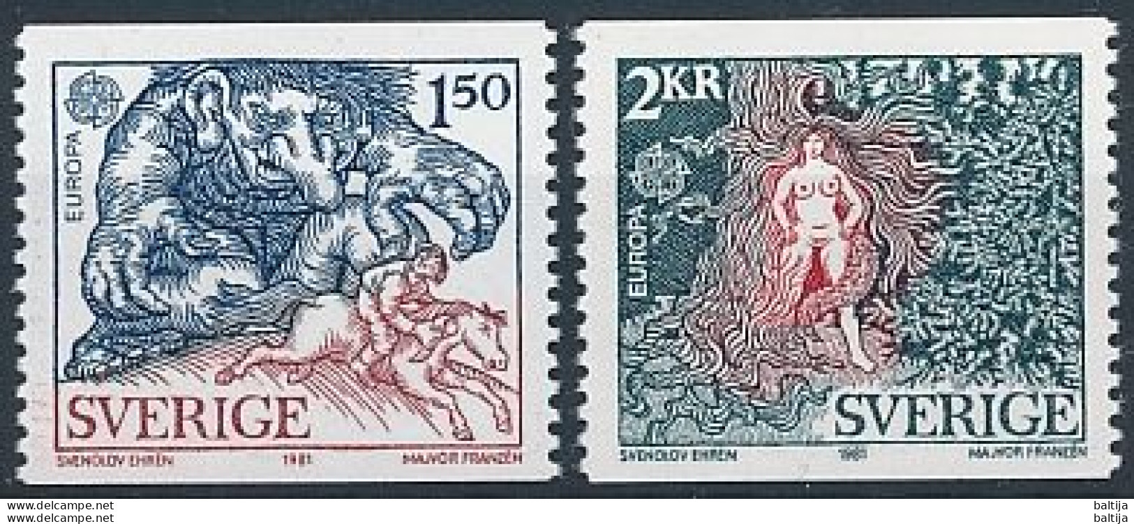 Sweden, Mi 1141-1142 ** MNH / Folklore, Troll, Hulder, Huldra / CEPT, Europa - 1981