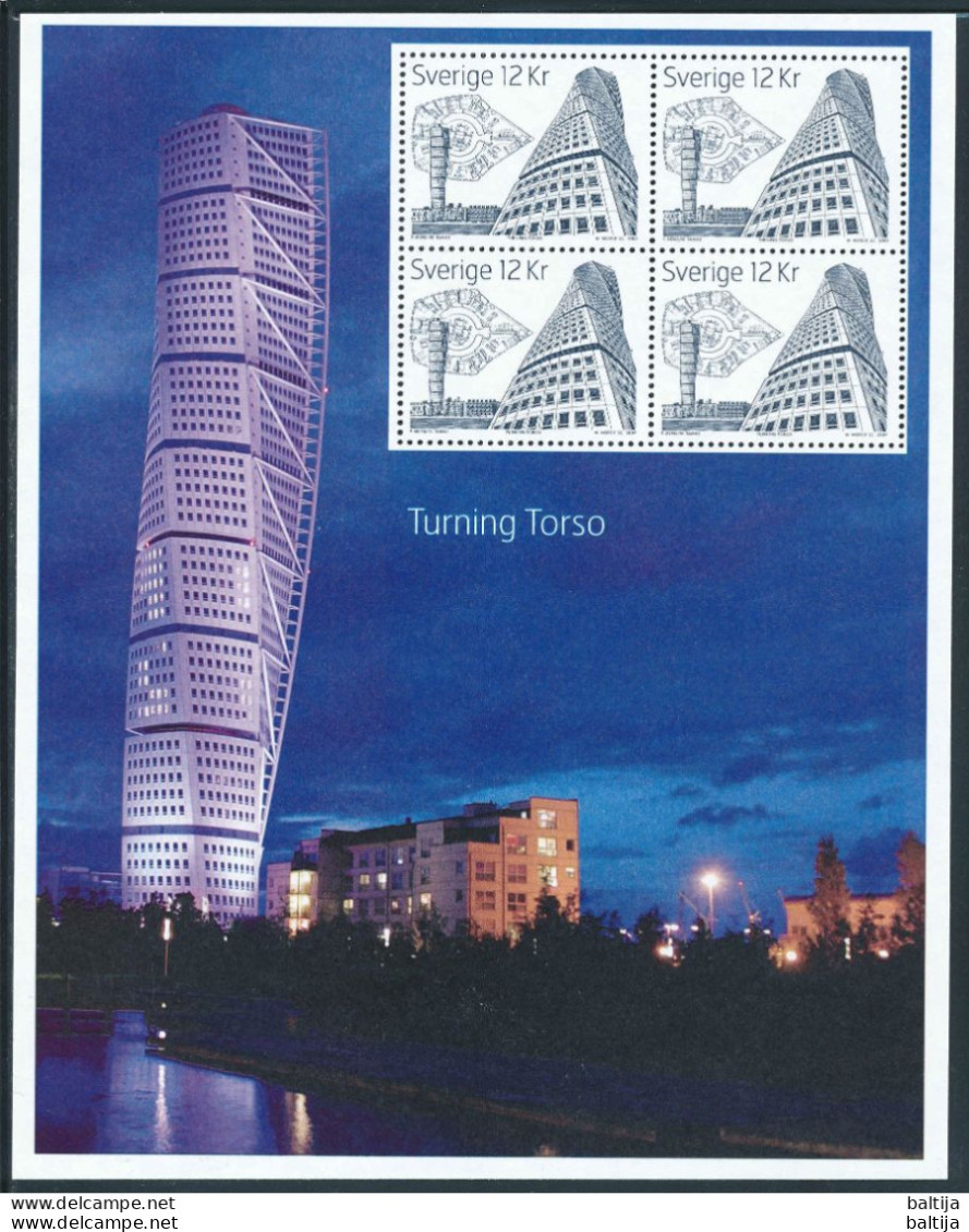 Mi Block 32 ** MNH, Sheetlet, Kleinbogen / High Buildings, Turning Torso, Architecture - Blocchi & Foglietti