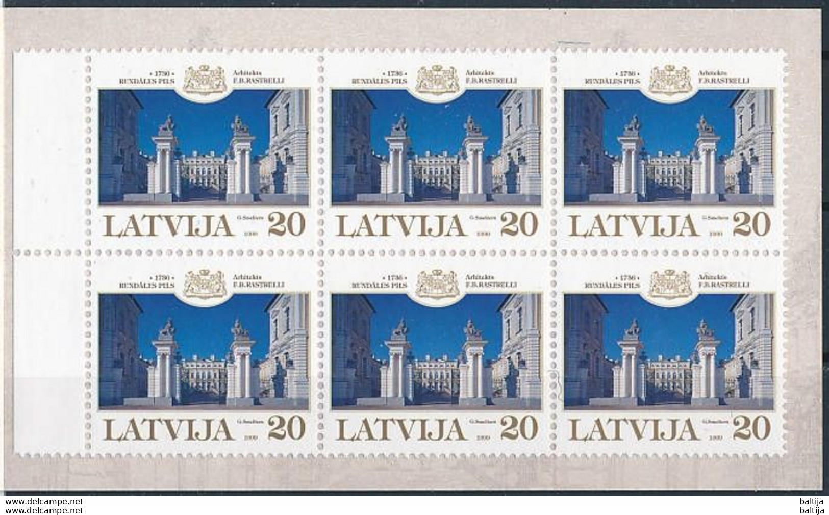 Latvia, Mi 510 ** MNH, Markenheft, Booklet / Rundāle Palace, Architect Rastrelli - Castles