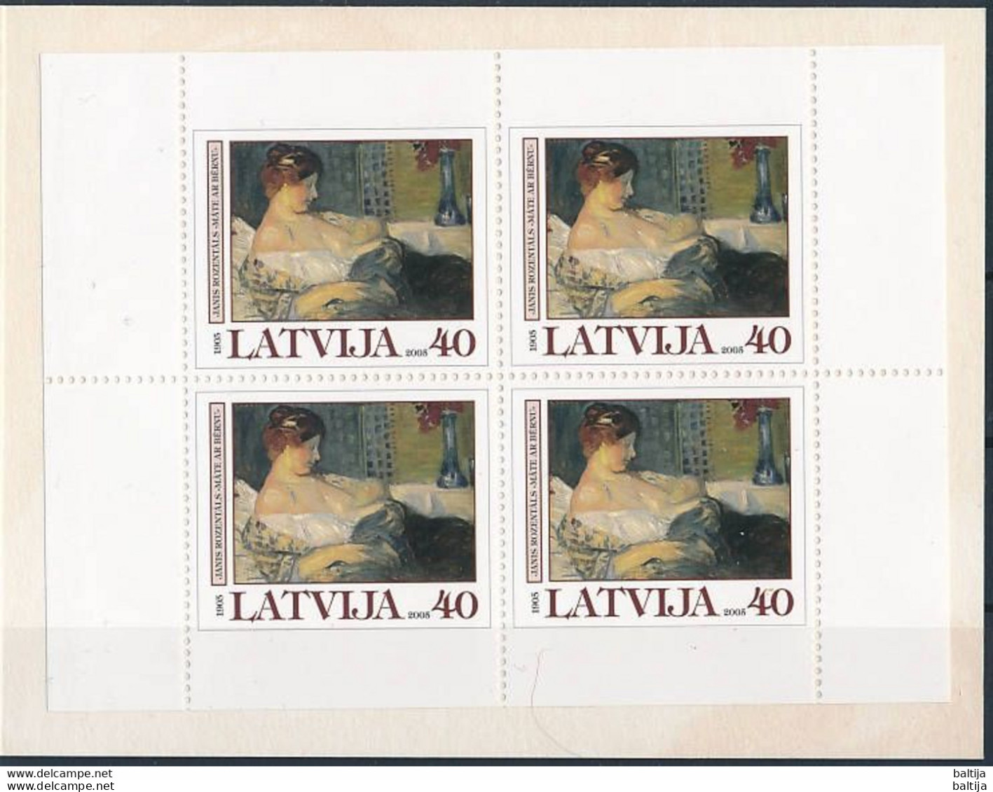 Latvia, Mi 636 ** MNH, Markenheft, Booklet / Painting, Janis Rozentāls / NORDIA Gotherburg 2005 - Impressionisme