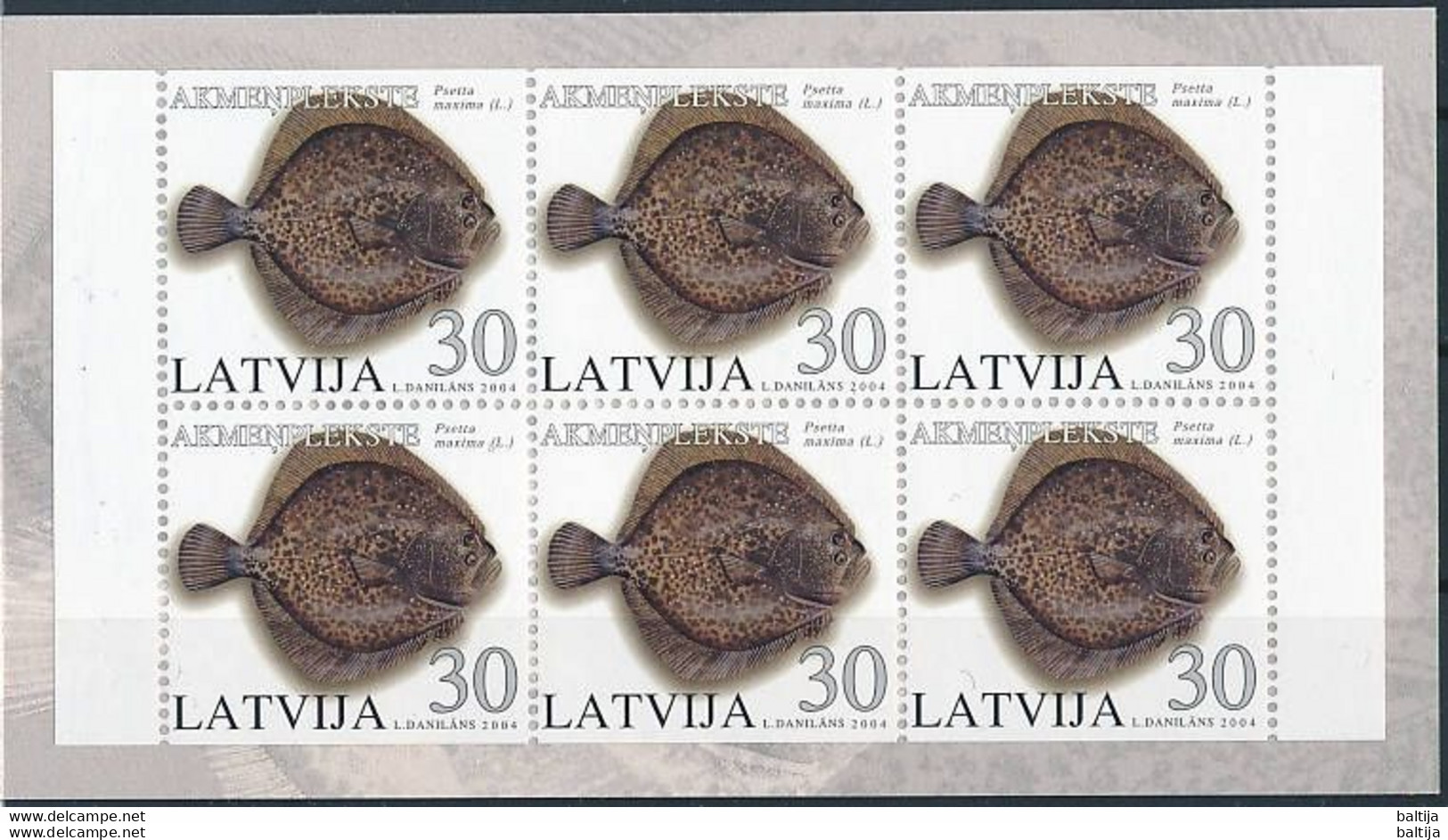 Latvia, Mi 616 ** MNH, Markenheft, Booklet / Fish, Turbot, Psetta Maxima / Salon Du Timbre Paris 2004 - Fische