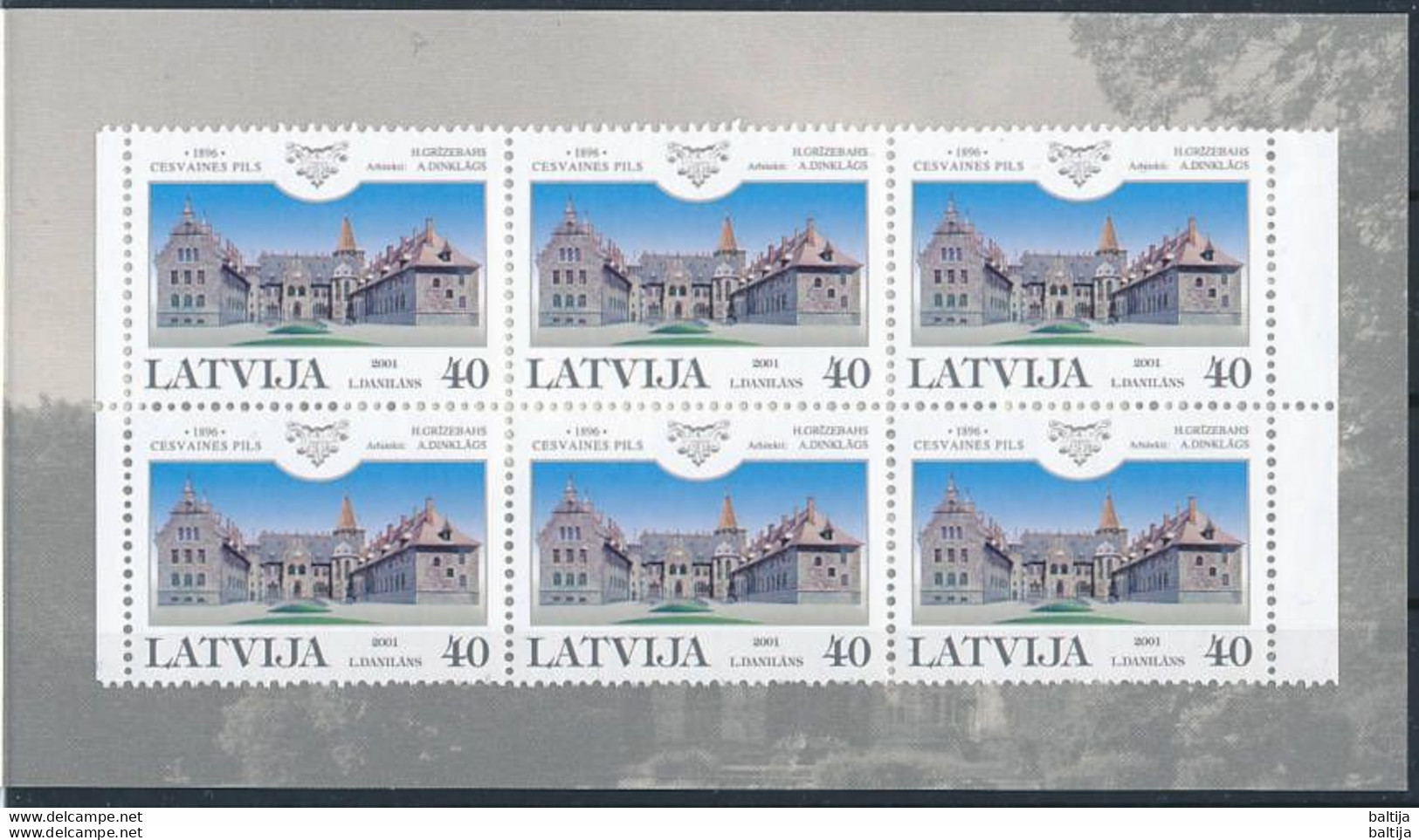 Latvia, Mi 555 ** MNH, Markenheft, Booklet / Cesvaine Palace / Sindelfingen Stamp Fair 2001 - Châteaux