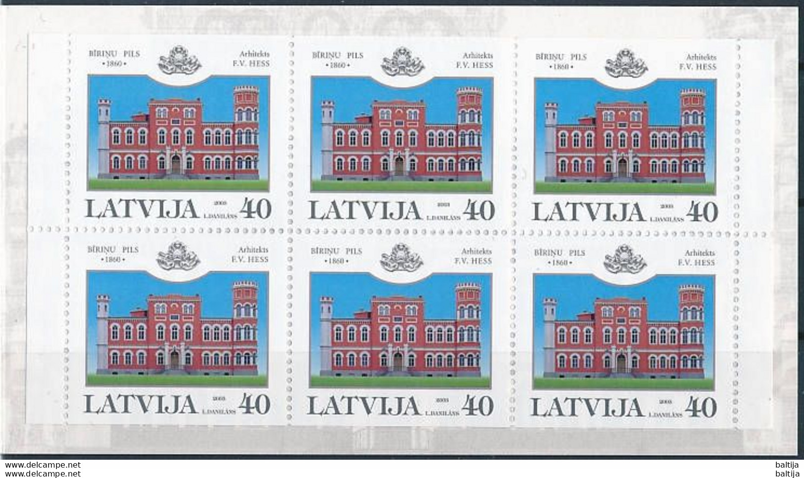 Latvia, Mi 597 ** MNH, Markenheft, Booklet / Bīriņi Castle / Sindelfingen Stamp Fair 2003 - Castles