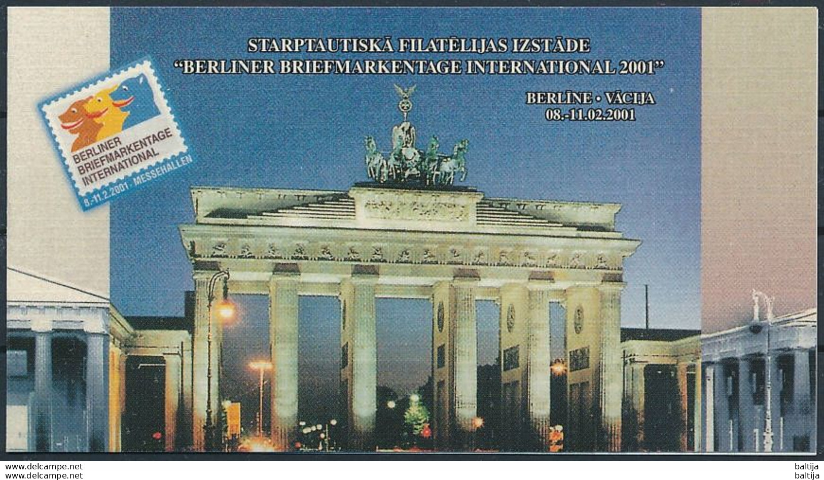 Latvia, Mi 539 ** MNH, Markenheft, Booklet / Painting, Vilhelms Purvītis / Berliner Briefmarkentagen 2001 - Impressionismus