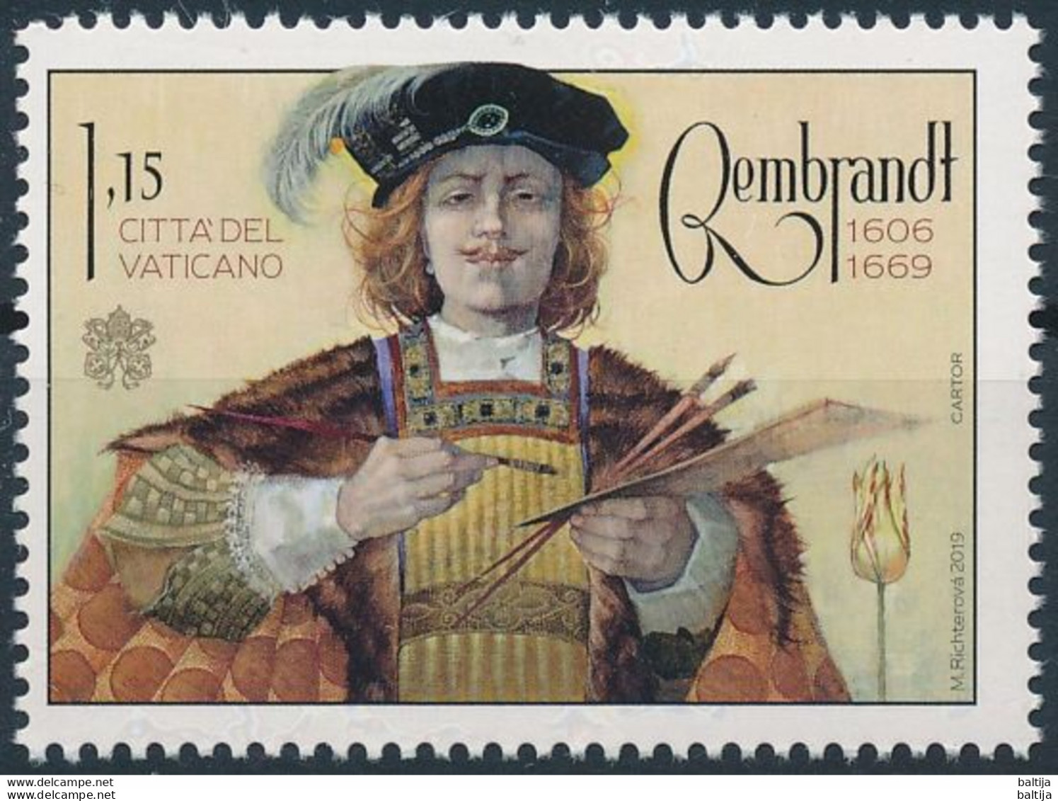 Vatican, Mi 1982 A MNH ** / Golden Age Painter Rembrandt Van Rijn, 350th Death Anniversary - Rembrandt