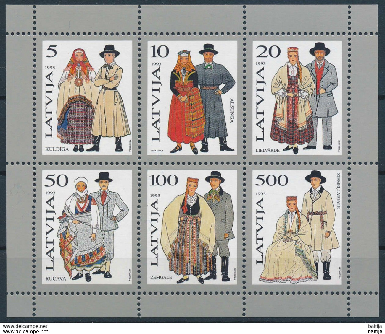 Latvia, Mi Block 3 MNH ** / Traditional Costumes, Trachten - Costumi