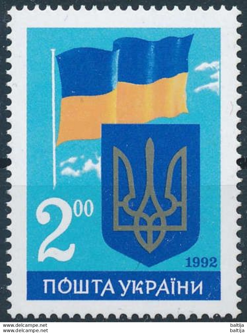 Ukraine, Mi 86 MNH ** / Flag, Heraldry, Coat Of Arms - Briefmarken