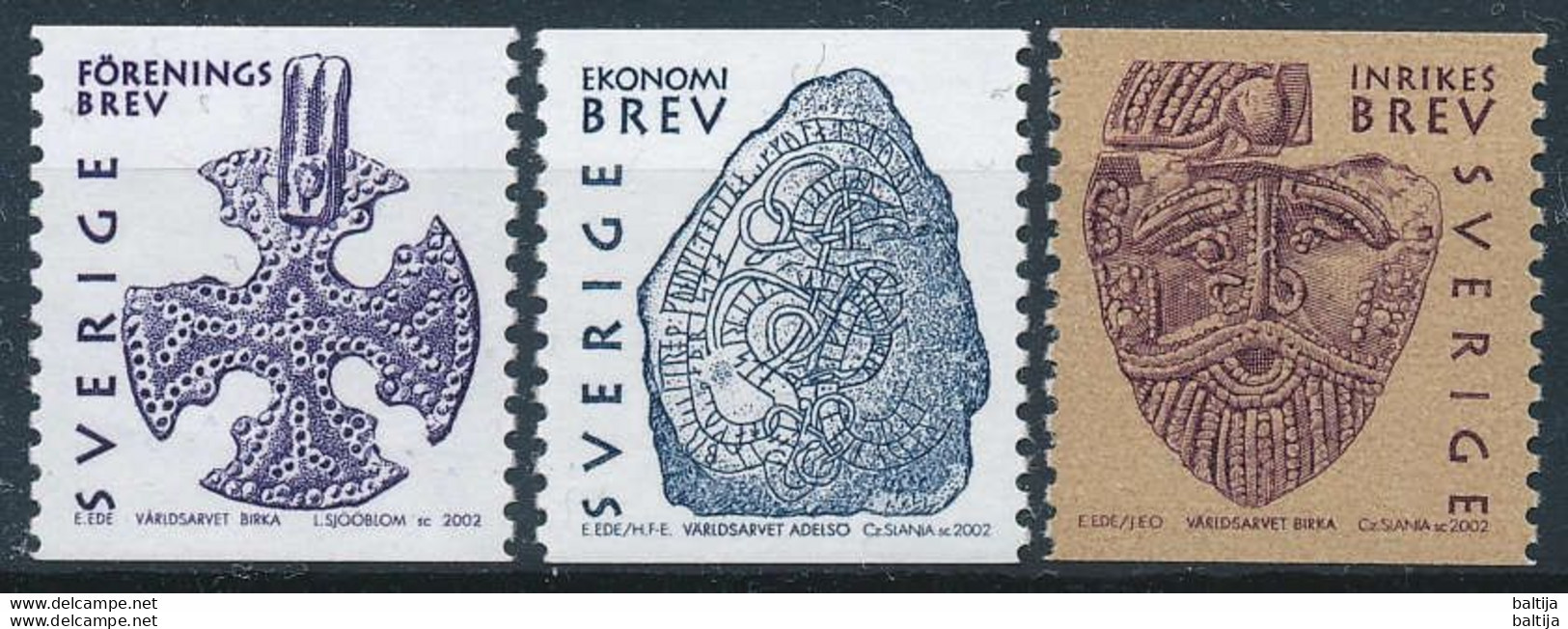 Mi 2286-88 ** MNH / UNESCO World Heritage, Birka, Hovgården, Sweden - Archaeology - Nuevos